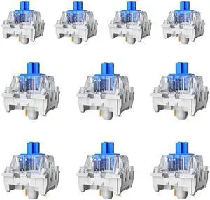 Fejwlvs ZhouWang Blue Switch, 3pin clicky Equivalent DIY Replacement, pre-Lubricated dustproof Switch, Suitable for Mechanical Gaming Keyboard. (Blue, 108pcs)