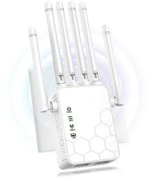 2025 New WiFi Extender Signal Booster, New Faster WiFi Extender Booster with 6 Antennas, 2 Ethernet Port,Coverage up to 11000 sq.ft, Long Range WiFi Repeater Wireless Router Amplifier,1-Tap Easy Setup