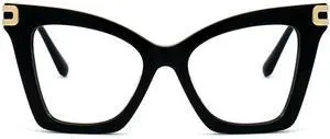Zeelool Vintage Blue Light Blocking Glasses, Butterfly Glasses Frame for Women with Non-prescription Clear Lens ZJGX586916-01B