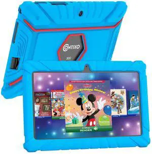 Contixo V8 7" Kids Tablet - 32GB Storage, Pre-Loaded Exclusive 50 Disney Storybooks (Value $200), Android, Parental Controls, Durable Kid-Proof Case - Blue