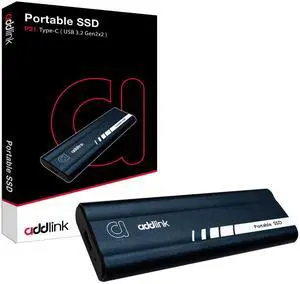 Addlink P21 1TB Portable External SSD, Up to 2,000MB/s Read, USB 3.2 Gen 2x2, Lightweight Storage for Photography, Video, Gaming and Fast backups, for PC Laptop Mac Windows Linux Android PS4 PS5