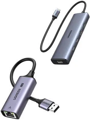 UGREEN USB to Ethernet Adapter 2.5Gb Bundle with 5-in-1 USB C 3.2 Hub Ethernet Adapter