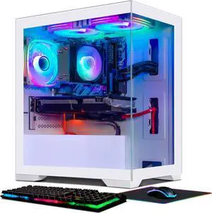 STGAubron Gaming PC Computer Desktop, AMD Ryzen 3 3200G 3.6G, GeForce RTX 2060 6G, 16G DDR4, 512G SSD, 600M WiFi, BT 5.0, RGB Fan x3, Windows 11 Home,White