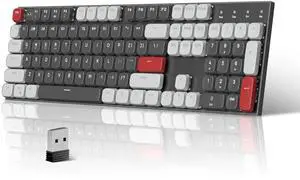 MageGee Wireless Mechanical Keyboard Moon104 RGB Backlight Triple Mode 2.4GHz/BT/USB-C Wired Office Keyboard for Computer/Desktop/PC/Laptop/Surface/Smart TV and Windows 10/8/ 7