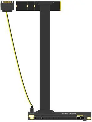 GLOTRENDS 300mm M.2 Key M to PCIe 4.0 X16 Riser Cable with SATA Power Cable, Not Support M.2 SATA Slot