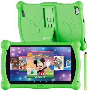 Contixo Kids Tablet V10-7-inch HD, Ages 3-7, Includes 50+ Disney Storybooks & Stickers (Value $200), 32GB Educational Tablet, Parental Controls, WiFi, Kid-Proof Case & Stylus - Green