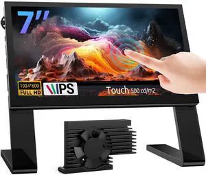 innomaker 7 inch IPS LCD Display, Capacitive Touch Screen 1024x600 HDMI Monitor with Dual-Speaker for Raspberry Pi 5/4B/3B+/3B/B+, Support Installation of DAC/DAC PRO/AMP/AMP PRO