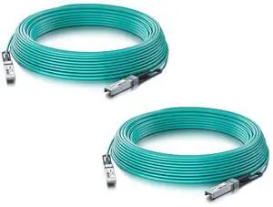 10G SFP+ AOC Cable - 10GbE SFP+ to SFP+ Active Optical Fiber Cable, OM3 MMF Direct-Attach Fiber Assemblies with SFP+ connectors for Cisco SFP-10G-AOC5M, Ubiquiti UniFi, Supermicro, 5-Meter, 2-Pack