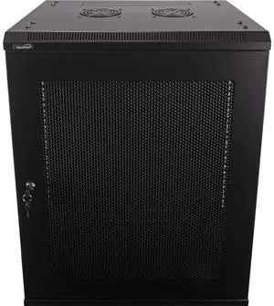 Navepoint 15U Deluxe IT Wallmount Cabinet Enclosure 19-Inch Server Network Rack with Locking Perforated Door 16-Inches Deep Black