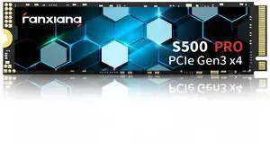 S500 Pro 256GB NVMe SSD M.2 PCIe Gen3x4 2280 Internal Solid State Drive, SLC Cache 3D NAND TLC, Up to 3200MB/s, Compatible with Laptop and PC Desktops(Black)