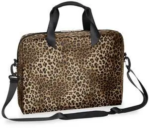 Leopard Print Laptop Bag Shoulder Messenger Bag Waterproof Laptop Case for 15.6 Inch Notebook Computer Bags Laptop Briefcase Carrying Bag
