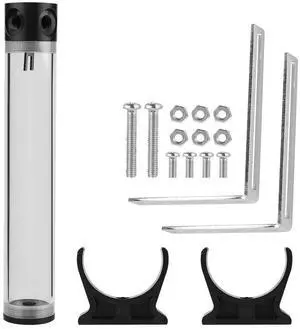 Water Cooling Reservoir, PC Water Reservoir 300mm*50mm Diameter G1/4'' POM Cylindrical CPU Water Cooler Reservoir System Heat Sink Kit Cooling Acrylic Water Reservoir for PC
