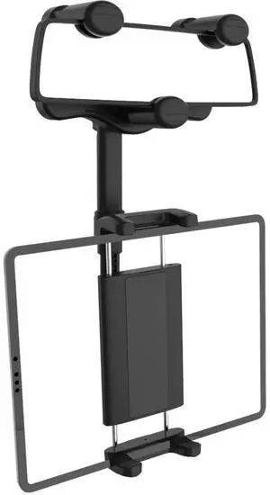 Cuxwill Car Rear View Mirror Phone Holder Tablet Mount for 4-13" iPad & Cell Phone, 360° Rotatable Retractable Car Truck Holder Rearview Mount for iPad Pro 12.9 Air Mini, Galaxy Z Fold 4 3, iPhone etc