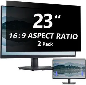 Computer privacy screen Filter 23 inch 2Pack, Removable 16:9 Widescreen monitor privacy screen,Anti Glare Blue Light Privacy Shield,support two side use