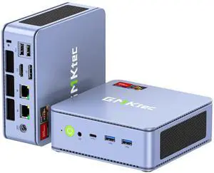 GMKtec M5 Plus Mini PC, AMD Ryzen 7 5825U (Upgraded 7430U/ 5700U), 16GB RAM&512GB PCIe3.0 SSD Desktop Computer with Dual 2.5G LAN, BT 5.2, WiFi 6E, Triple Display/Home & Office