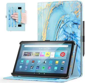 OKP for Amazon Tablet 11 Case (13th Generation, 2023 Release), [Multi-Angle] Stand Cover with Pocket Auto Wake/Sleep, PU Leather Case for Amazon Tablet 11 (Marble Blue)