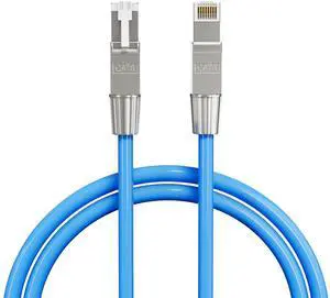 SYSTON Cat8 Ethernet Cable Patch 100ft Blue, 2000MHz 2GHz 40GB Solid Bare Copper S/FTP Braided Shielded, 22/4 22 AWG 4 Pair CMR CL2R FT4, Network LAN Cable for Indoor/Outdoor PoE Internet PC Laptop