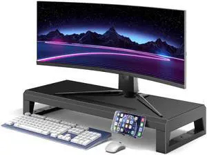 Computer monitor stand Laptop Desk Shelf & Monitor Riser 21.6 inches long desk riser Monitors/PC/Laptop/Computer Space Saver Organizer Heavy Duty Gift Gaming Studio Office(Basic Version, 550mm)