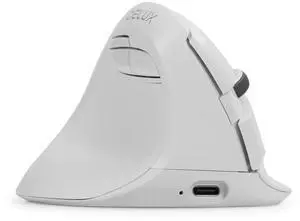 DeLUX Left Handed Ergonomic Vertical Mouse, Reduce Hands Strain Rechargeable Silent BT Wireless Ergo Mouse with USB Receiver, 6 Buttons and 4000 DPI for Carpal Tunnel (M618ZD-White)