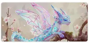PailailaiNest Gaming Mousepad Large Mouse Pad Flowers Fantasy Gorgeous Pastel Cute Dragon Large Mouse Pad for Desk Pad Mat for Keyboard and Mouse Pad Office Supplies for Desk 40x90cm
