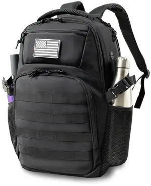 RooPoke 30L Military Travel Laptop Backpack 17-inch Backpack For Women Business Carry On Flight Approved Small Black Backpack Bug Out Bag Work Gym Weekend Bag Men's Assault Bags Back Pack