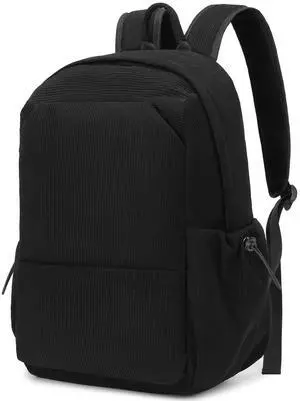 YGR Laptop Backpack for Women and Men, Waterproof Lightweight Travel Daily Rucksack Casual 15.6 inches Computer Bags for College, Black Corduroy