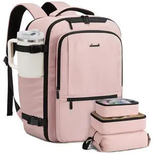LOVEVOOK Travel Backpack for Women & Men, 40L Large Carry On Backpack Airline Approved, TSA Personal Item Weekender Bag, Water Resistant Laptop Backpack with 3 Packing Cubes for Travel Essentials