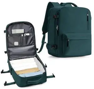 WONHOX Large Travel Backpack Women,Carry On Backpack Flight Approved 18x14x8 inches Bag Spirit Airlines Personal ltem,College Sports Hiking Rucksack Laptop Blackpack mochila de viaje,PeacockBlue