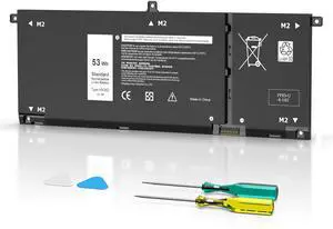 53Wh H5CKD Battery Replacement for Dell Inspiron 5400 5406 7306 7405 7506 2-in-1 Silver 5300 5301 5401 5402 5501 5502 5408 5409 5509 5508 Series Latitude 3410 3510 Vostro 5300 5301 P102F 9077G 7T8CD
