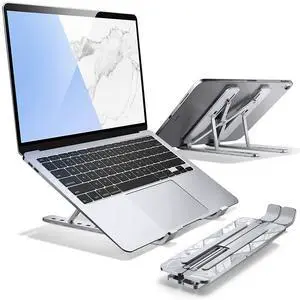 i-Blason Cosmo Laptop Stand, Adjustable Aluminum Alloy Laptop Riser Holder with Multi-Angle Stand Compatible with MacBook Pro/MacBook Air, 7-17.3" Laptops & Tablets (Silver)