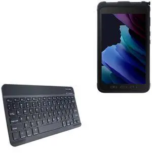 BoxWave Keyboard Compatible with Samsung Galaxy Tab Active 3 - SlimKeys Bluetooth Keyboard, Portable Thin with Chiclet-Style Keys - Jet Black