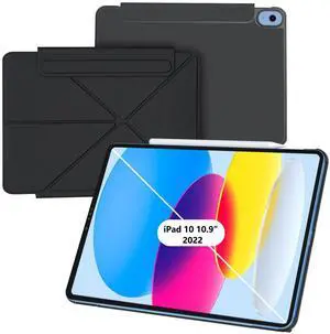 Magnetic Case for iPad 10th Gen 10.9" 2022: HATOKU for iPad 10th Generation Case - Slim 4-Angle iPad Case 10th Generation with Pencil Holder, Auto Wake/Sleep, Shockproof iPad 10th Stand Cover (Black)