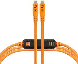 Tether Tools TetherPro Optima 10G USB Exclusive Data Transfer, 15 (4.6M) Straight to Straight Cable - Orange