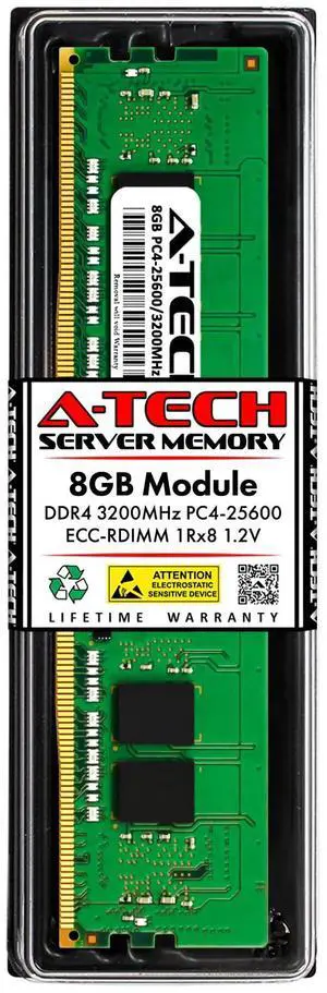 A-Tech 8GB Replacement for Samsung M393A1K43DB2-CWE - DDR4 3200MHz PC4-25600 ECC Registered RDIMM 288-Pin 1Rx8 1.2V - Single Server Memory RAM Stick (M393A1K43DB2-CWE-ATC)