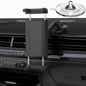 Cuxwill Car Tablet Mount Dashboard Holder for 4-13" iPad Phone, Replaceable Strong Suction Cup, Truck Dash Windshield Holder for iPad Pro 12.9 10.5 9.7, iPad Air Mini, Samsung Tab, Fire HD, iPhone