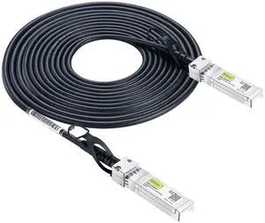 10Gtek SFP+ DAC Twinax Cable - 10GBASE-CU Passive Direct Attach Copper SFP Cable for Cisco SFP-H10GB-CU5M, Ubiquiti UniFi UC-DAC-SFP+, Meraki, Fortinet, D-Link and More, 5-Meter(16.5ft)