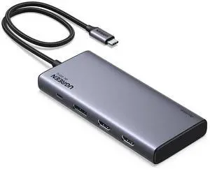 UGREEN 8 in 1 USB C Docking Station with Dual Monitor, 4K Triple Display USBC Hub with 2 HDMI, DP, 2 USB A&C 3.2 Ports, 100W PD, USB-C Dock Compatible for MacBook, Dell, HP, Lenovo, Surface etc