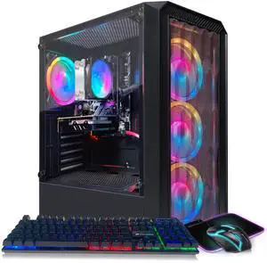 STGAubron Gaming PC Desktop, Radeon RX 590 8G GDDR5, AMD Athlon 3000G 3.5G, 16G DDR4, 512G SSD, 600M WiFi, BT 5.0, RGB Fan x4, Windows 11 Home
