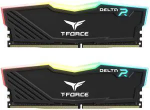 TEAMGROUP T-Force Delta RGB DDR4 16GB (2x8GB) 3600MHz (PC4-28800) CL18 Desktop Gaming Memory Module Ram TF3D416G3600HC18JDC01 - Black