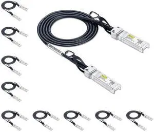 10G SFP+ DAC Twinax Cable, SFP+ to SFP+ Direct Attach Copper Passive for Cisco SFP-H10GB-CU0.3M, Ubiquiti UniFi UC-DAC-SFP+, Meraki, Mikrotik, Fortinet, TP-Link and More, 0.3 Meter(1ft), 10-Pack