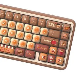 dagaladoo PBT Keycaps Set,Bun MOG Profile Keycaps Cute, Shine Through Keyboard Key caps Dye Sublimation Custom Key Cap for 100% 75% 65% 60% TKL US Layout Mechanical Keyboard