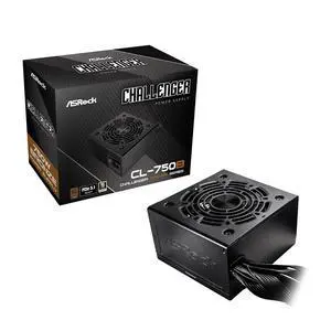 ASRock Challenger Power Supply 750W ATX 2.52 120mm Golf Blade Fan 5 Years Warranty CL-750B 80 Plus Bronze Certified Non-Modular PCIe5.1 12V-2x6 Cable ASRock Challenger Power Supply 750W ATX 2.52 120mm Golf Blade Fan 5 Years Warranty CL-750B 80 Plus Bronze Certified Non-Modular PCIe5.1 12V-2x6 Cable