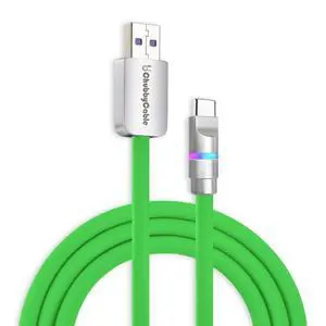 chubbycable Neon Chubby - Fast Charge Cable with Smart Light RGB Color Gradual Light Up 100W Charging Cord LED USB C Cable Compatible with iPhone 17-15 Series, Green, USB-A to Type-C, 1.64 FT chubbycable Neon Chubby - Fast Charge Cable with Smart Light RGB Color Gradual Light Up 100W Charging Cord LED USB C Cable Compatible with iPhone 17-15 Series, Green, USB-A to Type-C, 1.64 FT