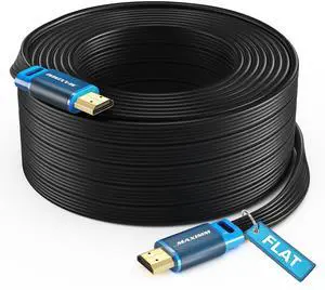 Maximm 4K HDMI Cable, 40ft, Super-Slim Flat Space-Saving, High-Speed HDR HDMI 2.0 Braided Cord, UL-Certified Maximm 4K HDMI Cable, 40ft, Super-Slim Flat Space-Saving, High-Speed HDR HDMI 2.0 Braided Cord, UL-Certified