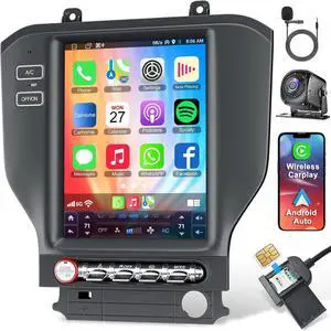 4+64 8-core Android 13 Car Radio for Ford Mustang 2015-2023, 10.4 Inch IPS Touch Screen Car Stereo with Wireless Carplay/Android Auto,GPS, WiFi, Bluetooth,FM, Backup Camera, DSP, DVR 4+64 8-core Android 13 Car Radio for Ford Mustang 2015-2023, 10.4 Inch IPS Touch Screen Car Stereo with Wireless Carplay/Android Auto,GPS, WiFi, Bluetooth,FM, Backup Camera, DSP, DVR