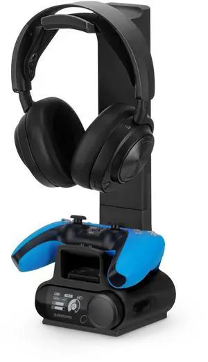 BRAINWAVZ Headphone & Game Controller Stand Designed for Steelseries Arctis Nova Pro Wireless Headsets with Dock for The Wireless Base Station - Black (HP03) BRAINWAVZ Headphone & Game Controller Stand Designed for Steelseries Arctis Nova Pro Wireless Headsets with Dock for The Wireless Base Station - Black (HP03)