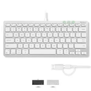 Macally USB C Wired Keyboard for Mac (USB C + USB A) Compatible Keyboard for MacBook Pro/Air, iMac & MacMini Compact Aluminum Mac Keyboard Macally USB C Wired Keyboard for Mac (USB C + USB A) Compatible Keyboard for MacBook Pro/Air, iMac & MacMini Compact Aluminum Mac Keyboard