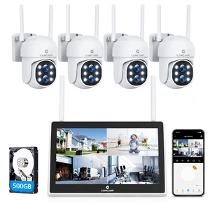 Camcamp Wireless Security Camera System with Monitor, 4 PTZ Outdoor Cameras Camcamp Wireless Security Camera System with Monitor, 4 PTZ Outdoor Cameras