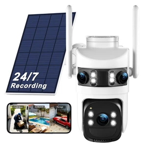 6MP Triple Lens Solar Security Cameras Wireless Outdoor, AOV 24/7 Recording 6MP Triple Lens Solar Security Cameras Wireless Outdoor, AOV 24/7 Recording