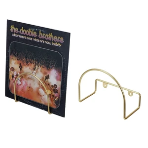 MyGift Modern Wall Mounted Metal Wire Vinyl LP Record Storage Holder with Matte Black Finish, Album Sleeve Display Rack, Set of 2 (Brass) MyGift Modern Wall Mounted Metal Wire Vinyl LP Record Storage Holder with Matte Black Finish, Album Sleeve Display Rack, Set of 2 (Brass)